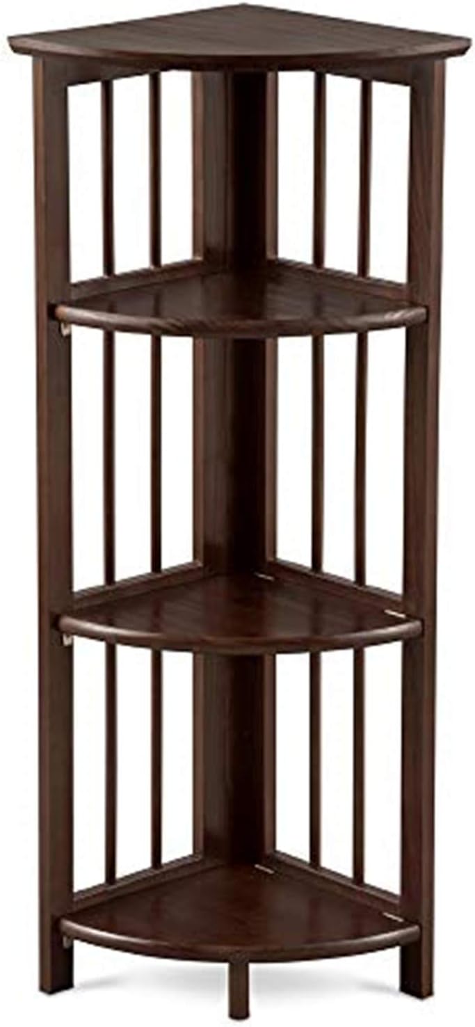 Casual Home 3-Shelf Folding Stackable Bookcase (27.5" Wide)-Walnut