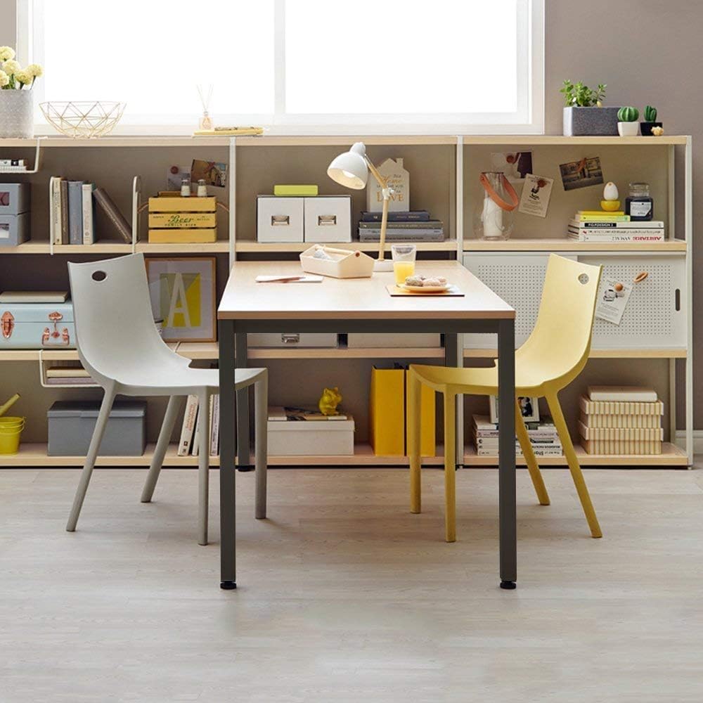 DlandHome 47 inches Medium Computer Desk for Bedroom, Retro