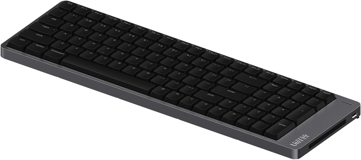 LOFREE Flow2 Low-Profile Mechanical Keyboard, CNC Aluminum Body with Gasket Mount, Tri-Mode Wireless, Hot-Swappable & VIA Compatible, Side Touch Bar, for Mac/Windows (Space Gray, 84 Keys)