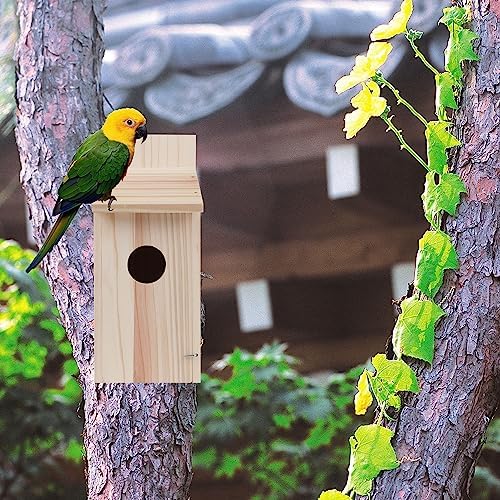 Cedar Blue Bird Box House,Hummingbird Wren Chickadee House, Assembled,1Pcs