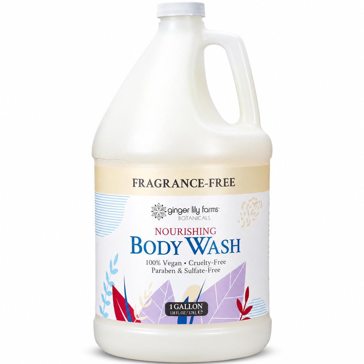 Ginger Lily Farms 1 gal Nourishing Body Wash, Citrus Blend Scent | for Hands, Body & Hair, Moisturizing Wash, Salon Wash, Spa Cleanser, Salon & Spa Essentials, Manicure & Pedicure Supplies