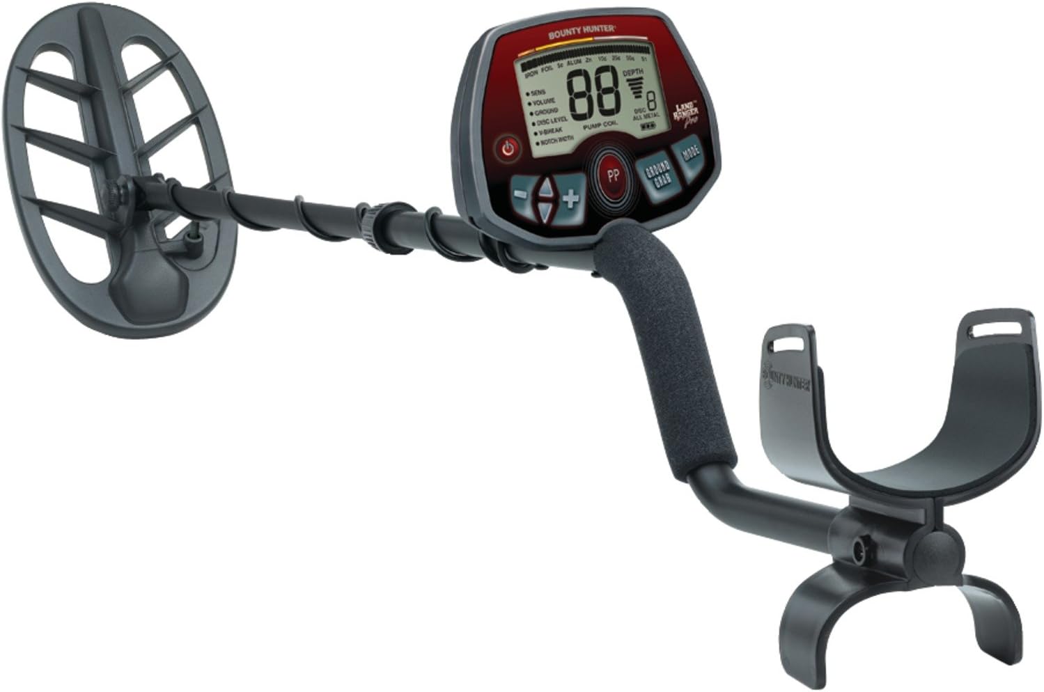Bounty Hunter Land Ranger Pro Metal Detector, 11 Inch Waterproof DD Searchcoil, Adjustable Length, Lightweight, Ergonomic, Comfortable Padded handgrip