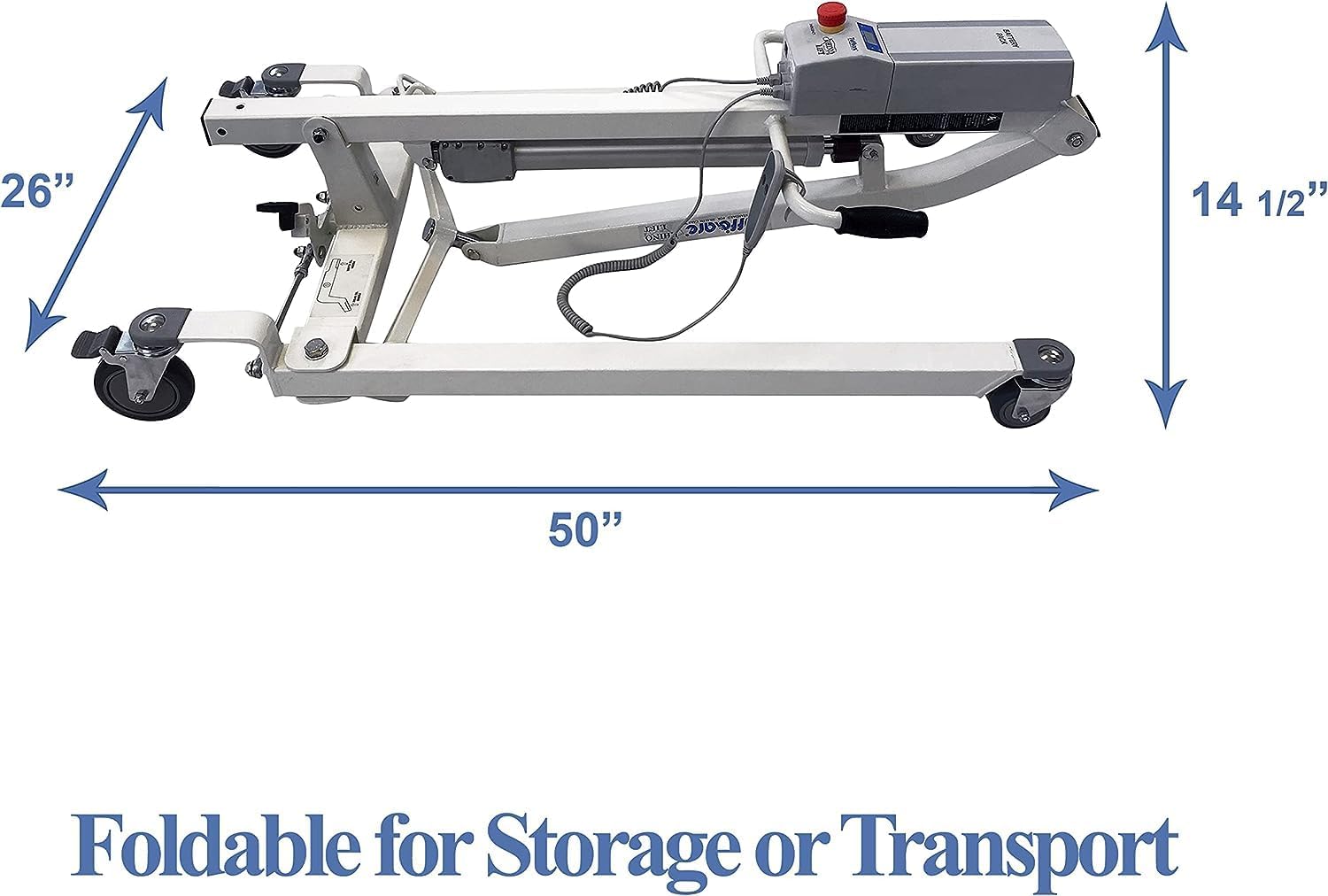 Electric Patient Lift - Rhino Lift with Manual Low Base - with Universal Divided Leg Sling(Large), 450 lb. Weight Capacity.