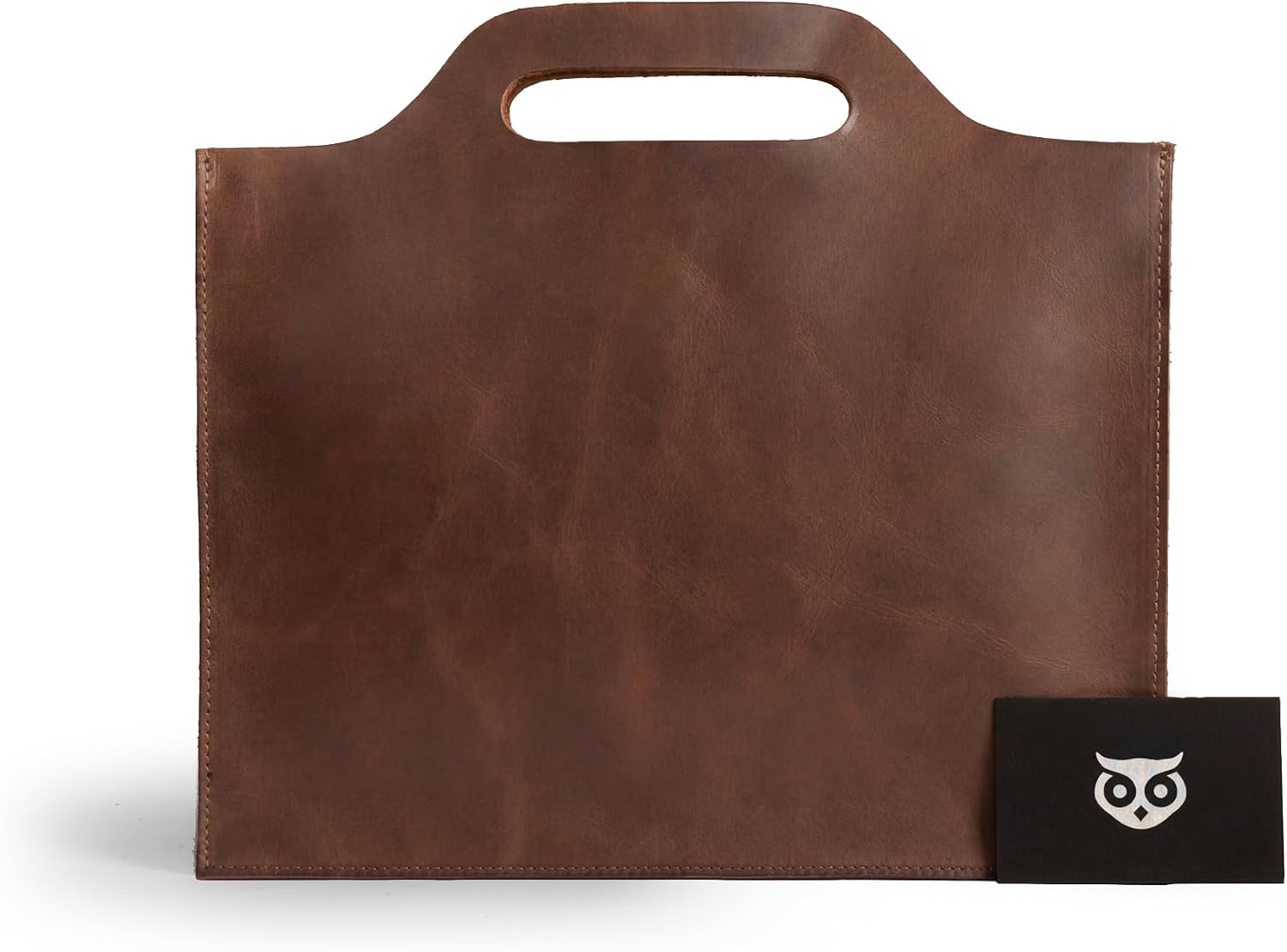 Hide & Drink, Flat Handbag, Minimalist Style Carry-On Bag, Thin Portfolio, Classic Document Holder, Travel Accessory, Full Grain Leather, Handmade