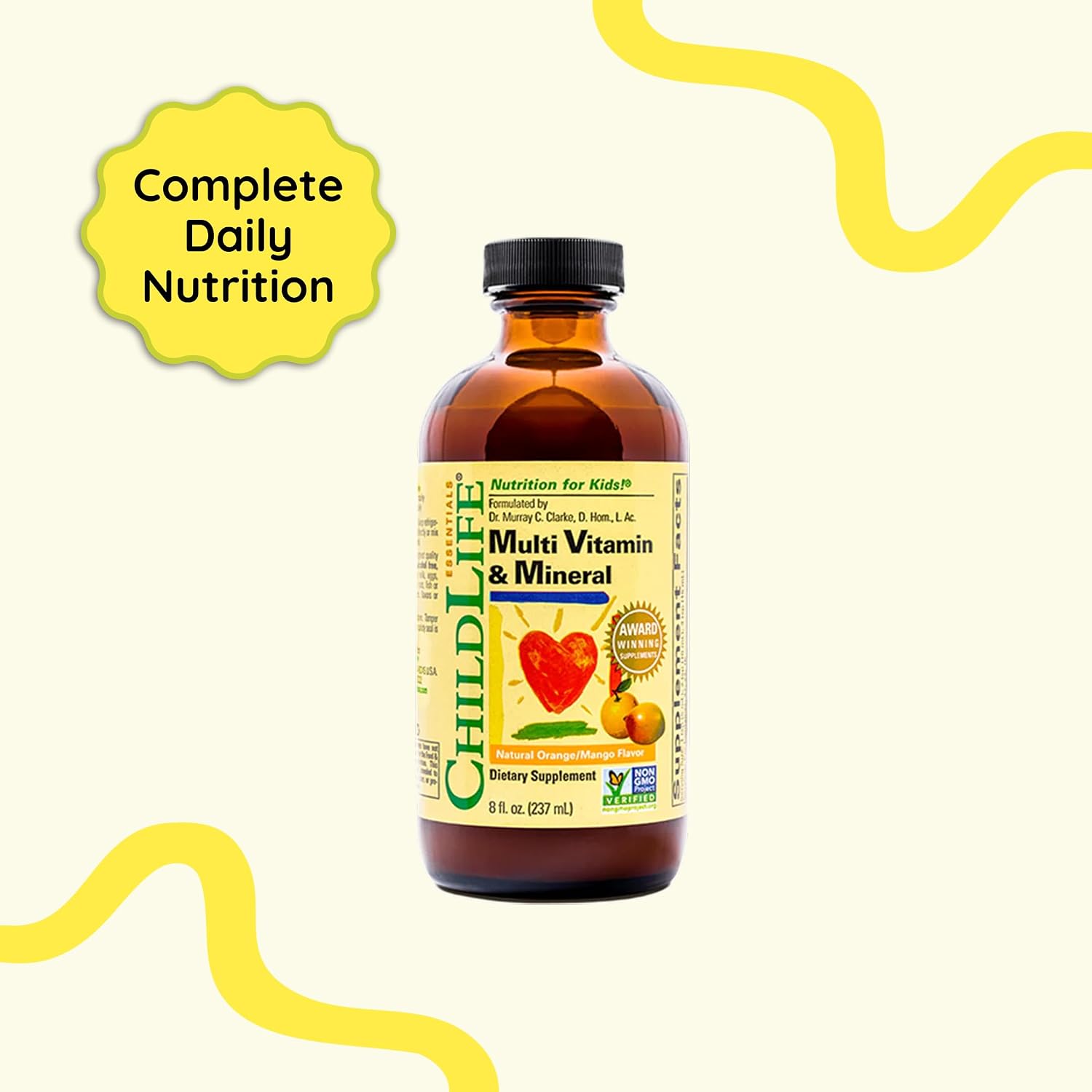 CHILDLIFE ESSENTIALS Kids Multivitamin & Mineral, Mango, 8 Fl Oz (2 Pack) | Vitamins for Kids, Liquid Multivitamin Supplement, Toddler & Baby Wellness, Natural, & Mineral