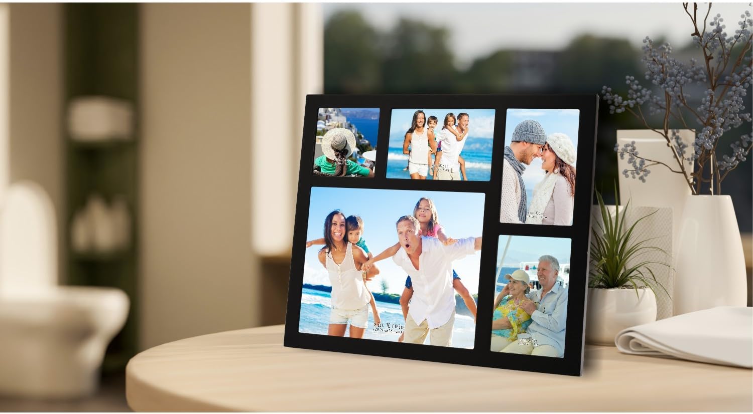 4x6 5-Opening Collage Picture Frame Black Wood
