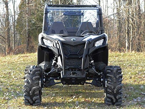 SuperATV Heavy Duty Scratch Resistant Full Windshield for 2018+ Can-Am Maverick Trail 800 / 1000 / 800 DPS / 1000 DPS | 1/4" Thick Polycarbonate