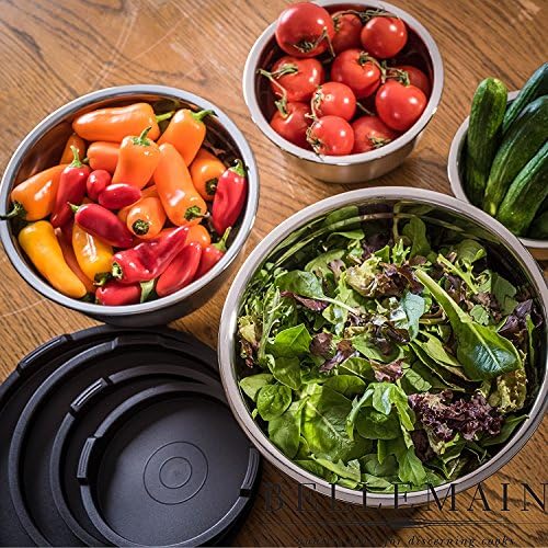 Bellemain Stainless Steel Mixing Bowls with Airtight Lids Set - Set of 5