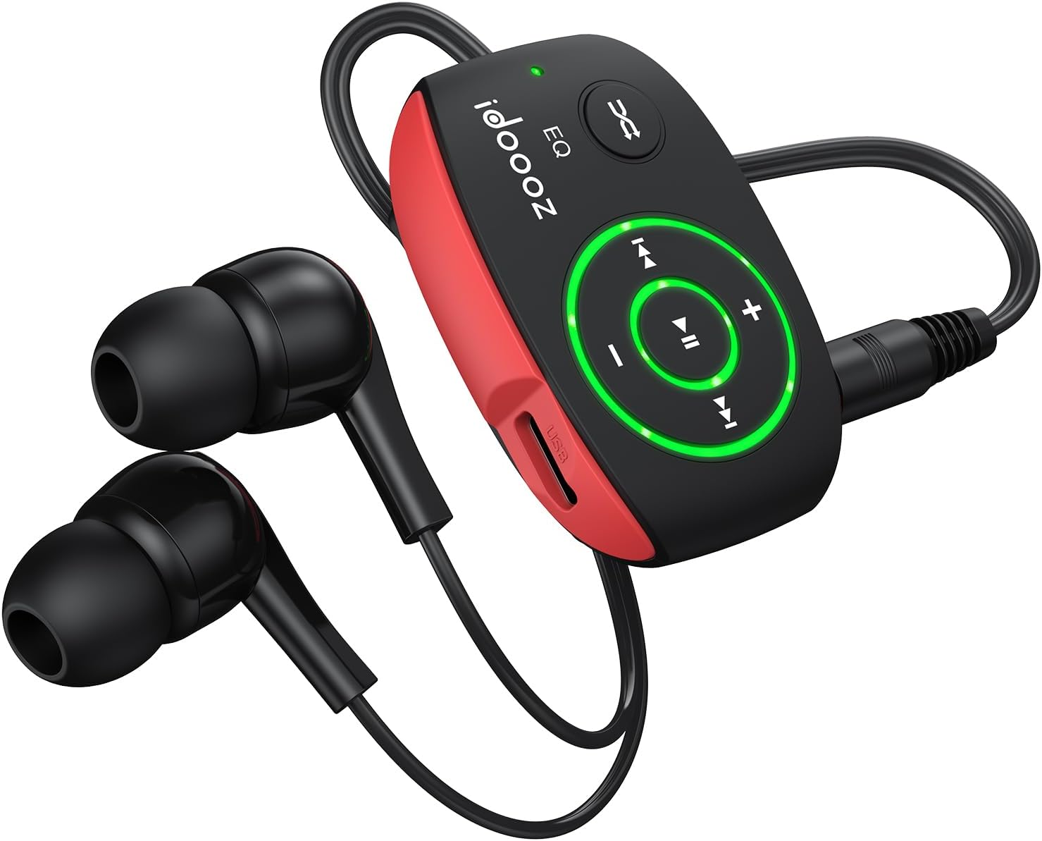 Clip MP3 Player with LED Light, idoooz 8GB X2 Mini MP3 Music Player | Clip-On MP3 Player With Shuffle and Loop Playback for Sports, Gym, Jogging