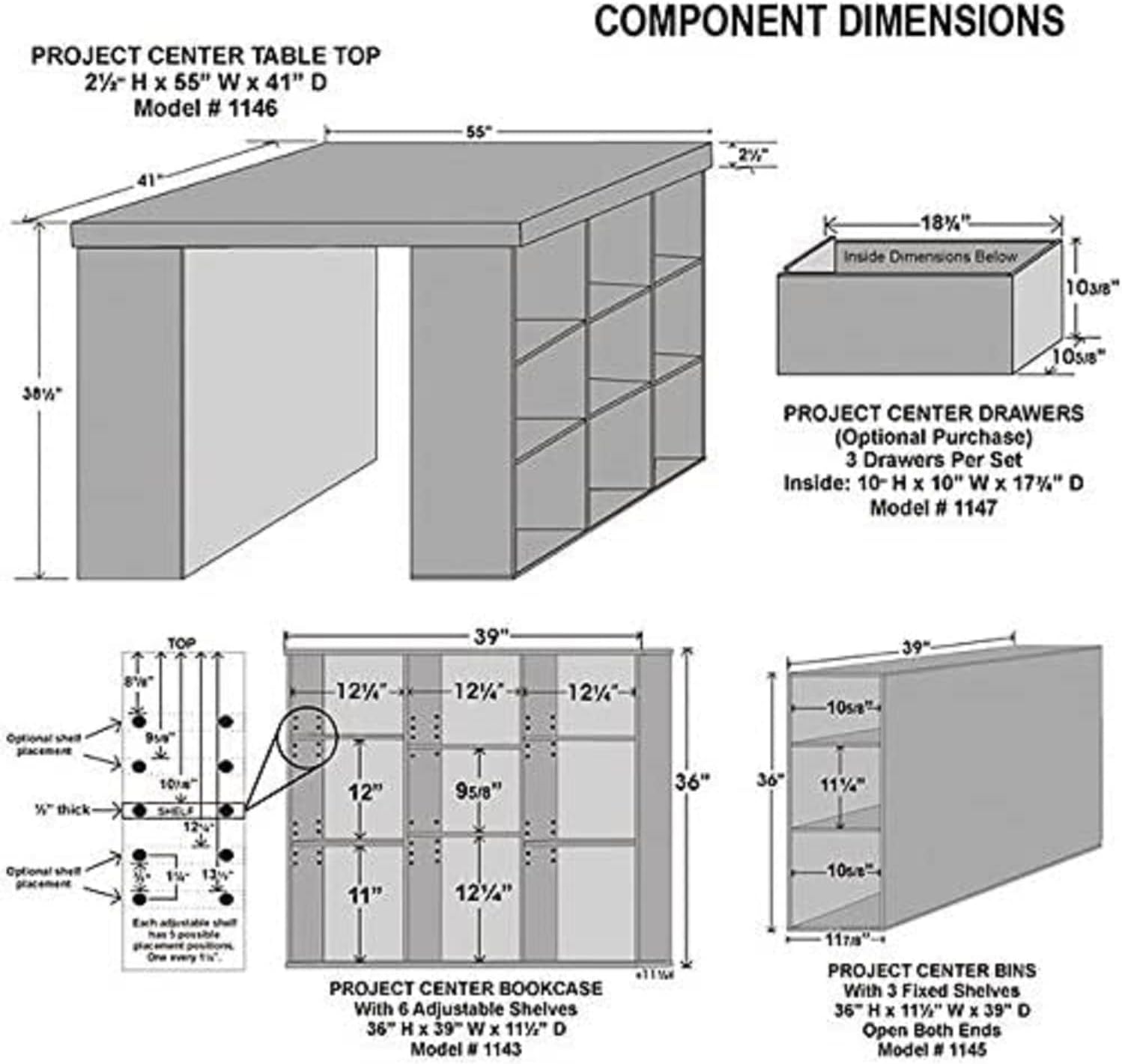 Venture Horizon Project Center Desk with Two 9-Cubby Bookcase (Oak)
