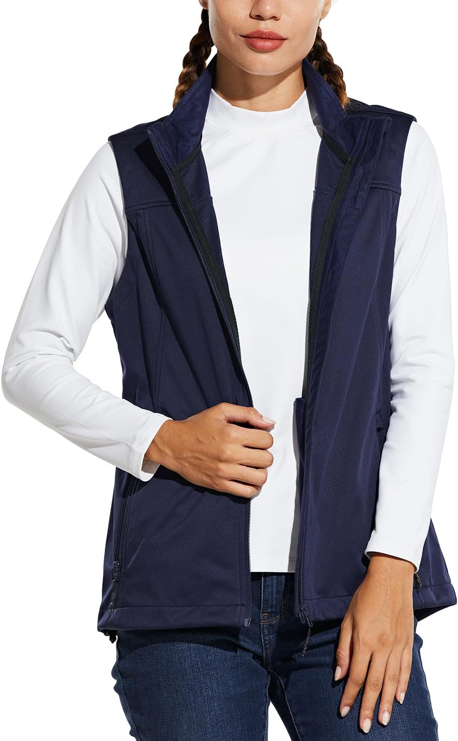 baleaf Women's Lightweight Running Vest Sleeveless Softshell Jacket