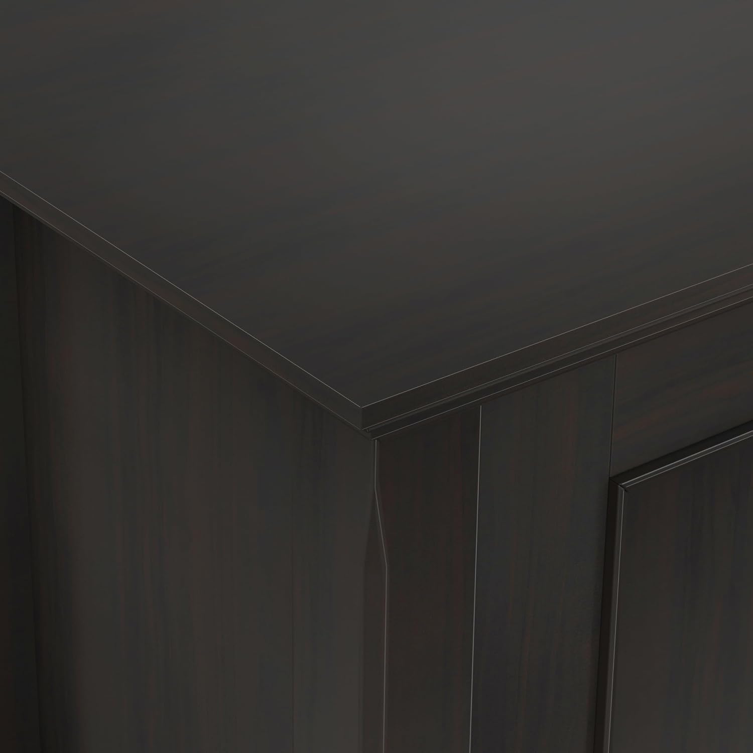 SIMPLIHOME Amherst 32" Wide Solid Wood Cabinet in Hickory Brown