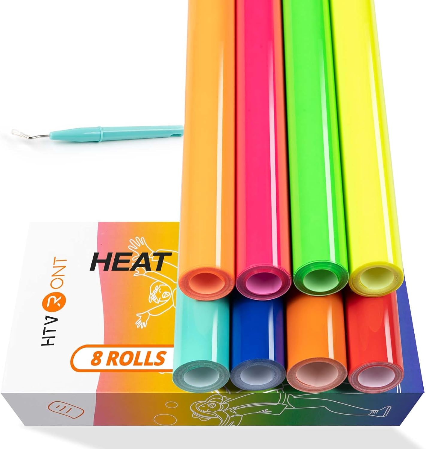 HTVRONT HTV Roll Heat Transfer Vinyl - 12" x 8ft Black HTV Vinyl for Shirts