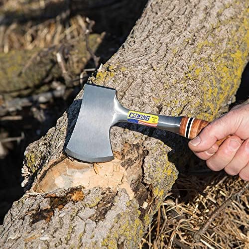 ESTWING Sportsman's Axe - 14" USA Made Special Edition Camping Hatchet with Forged Steel Construction & Genuine Leather Grip - E24ASEA | Made in USA, Outdoor Versatility, Genuine Leather Grip, Forged In One Piece, Heavy Duty Sheath