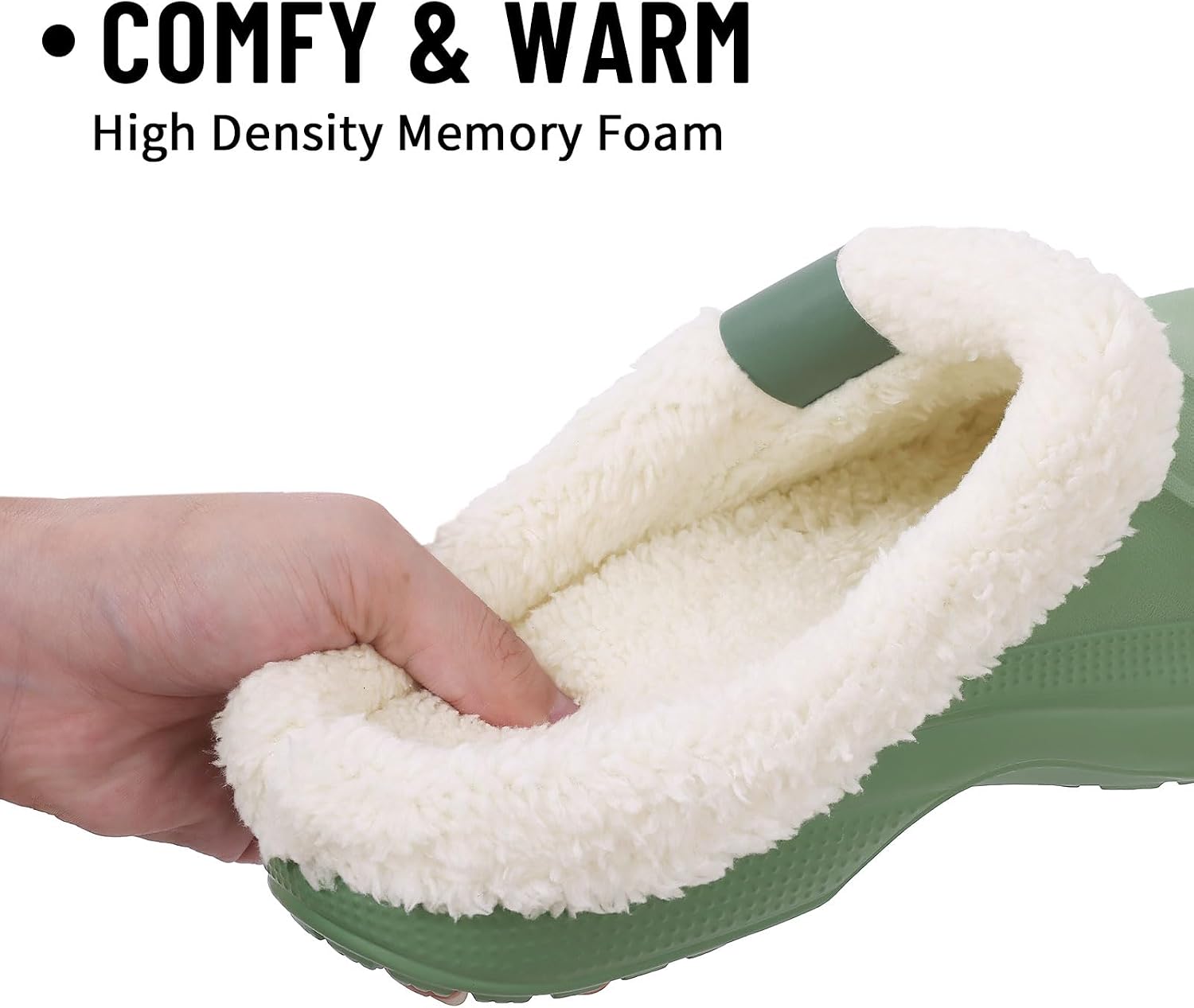 Beslip Fur Lined Clogs for Women & Men Fuzzy Slippers with Memory Foam