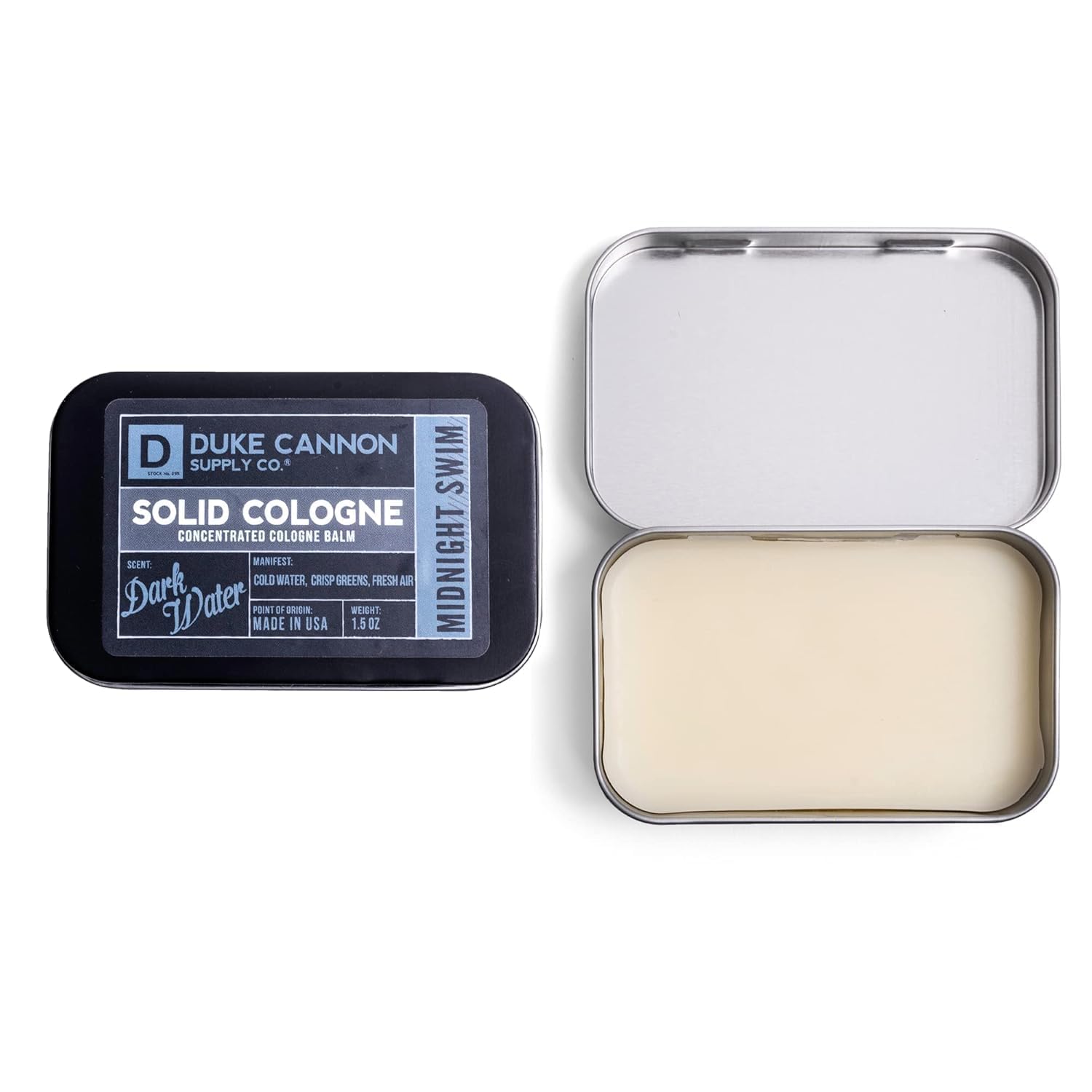 Duke Cannon Solid Cologne for Men, Bourbon Scent, Concentrated Balm, 1.5 oz | Woodsy charred oak barrel aroma inspired by classic bourbon craftsmanship