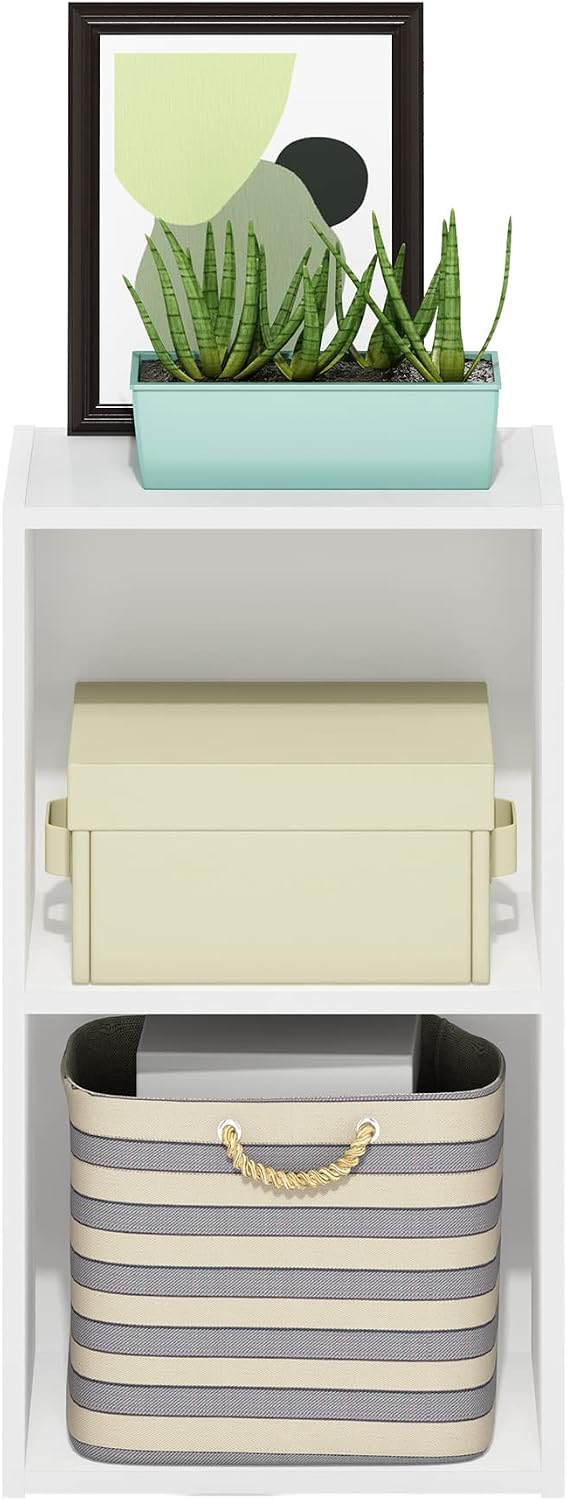 Furinno PASIR Book Shelf, 5-Tier Modern Bookshelf, Open Shelves Bookcase, 9 x 12 x 52, for Living Room, Bedroom, Home Office, Plain White