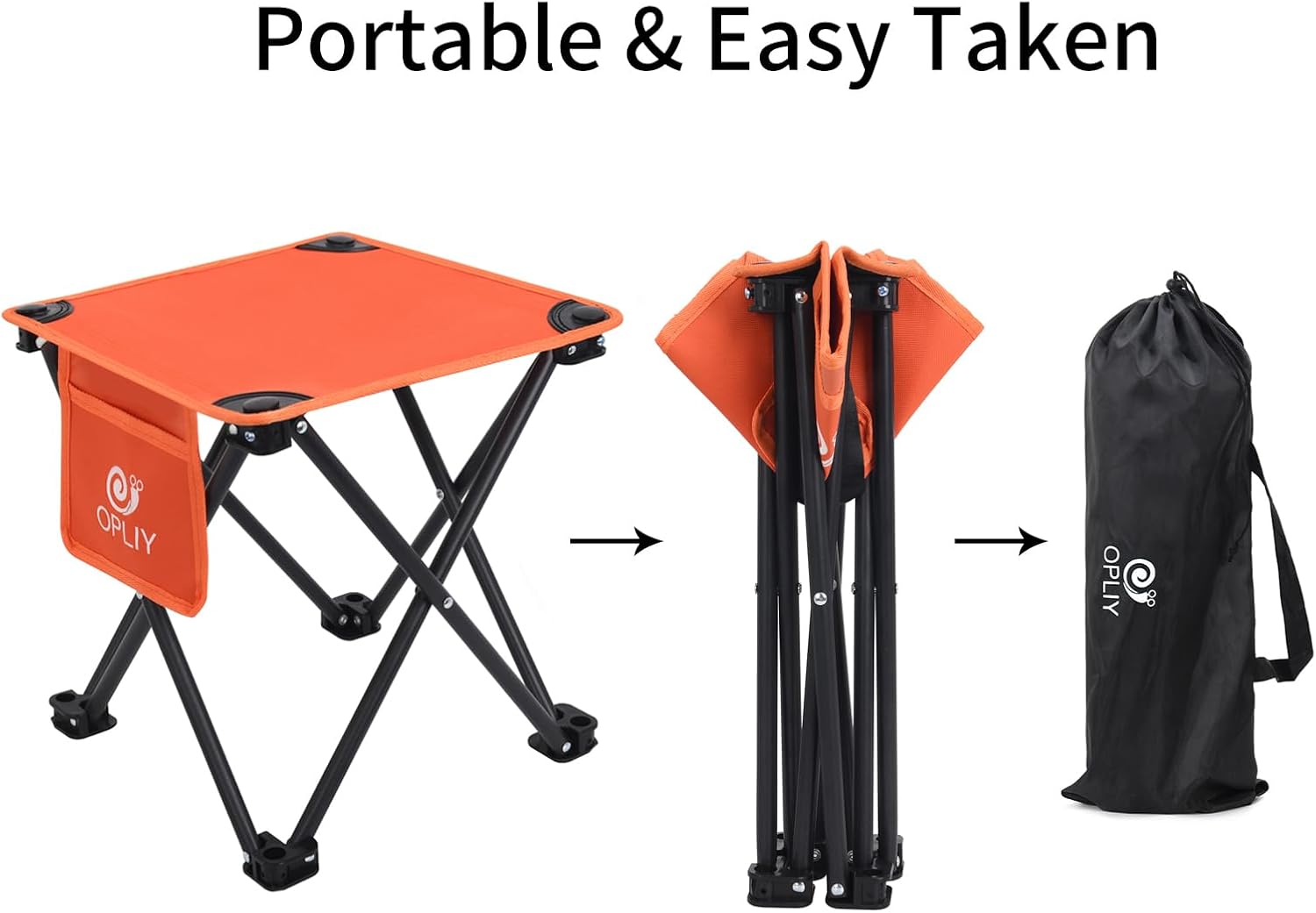 Opliy Camping Stool, Folding Small Chair Portable Camp Stool for Camping Fishing Hiking Gardening and Beach, Camping Seat with Carry Bag (Blue-Leaf)
