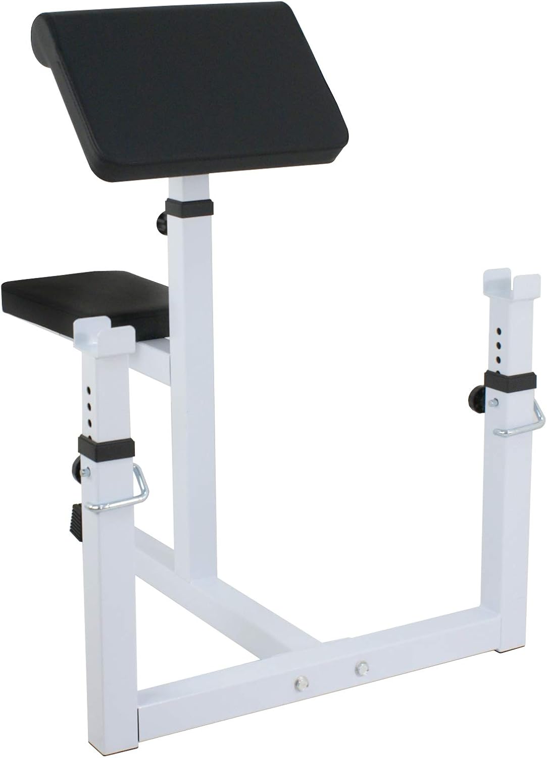 ZenStyle Adjustable Preacher Curl Bench Fitness Weight Bench Seated Isolated Barbell Dumbbell Biceps Training Station Arm Curl Bench for Home Gym