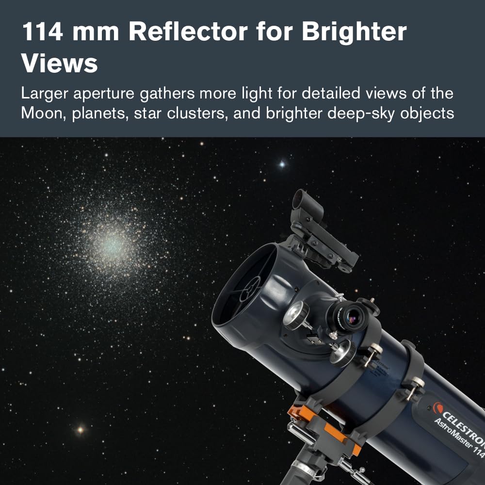 Celestron AstroMaster 130EQ Telescope for Deep-Sky Beginners | Large 130mm Optics, Bright Moon & Deep-Sky Views, Perfect First Telescope, German Equatorial Mount with Easy Manual Controls