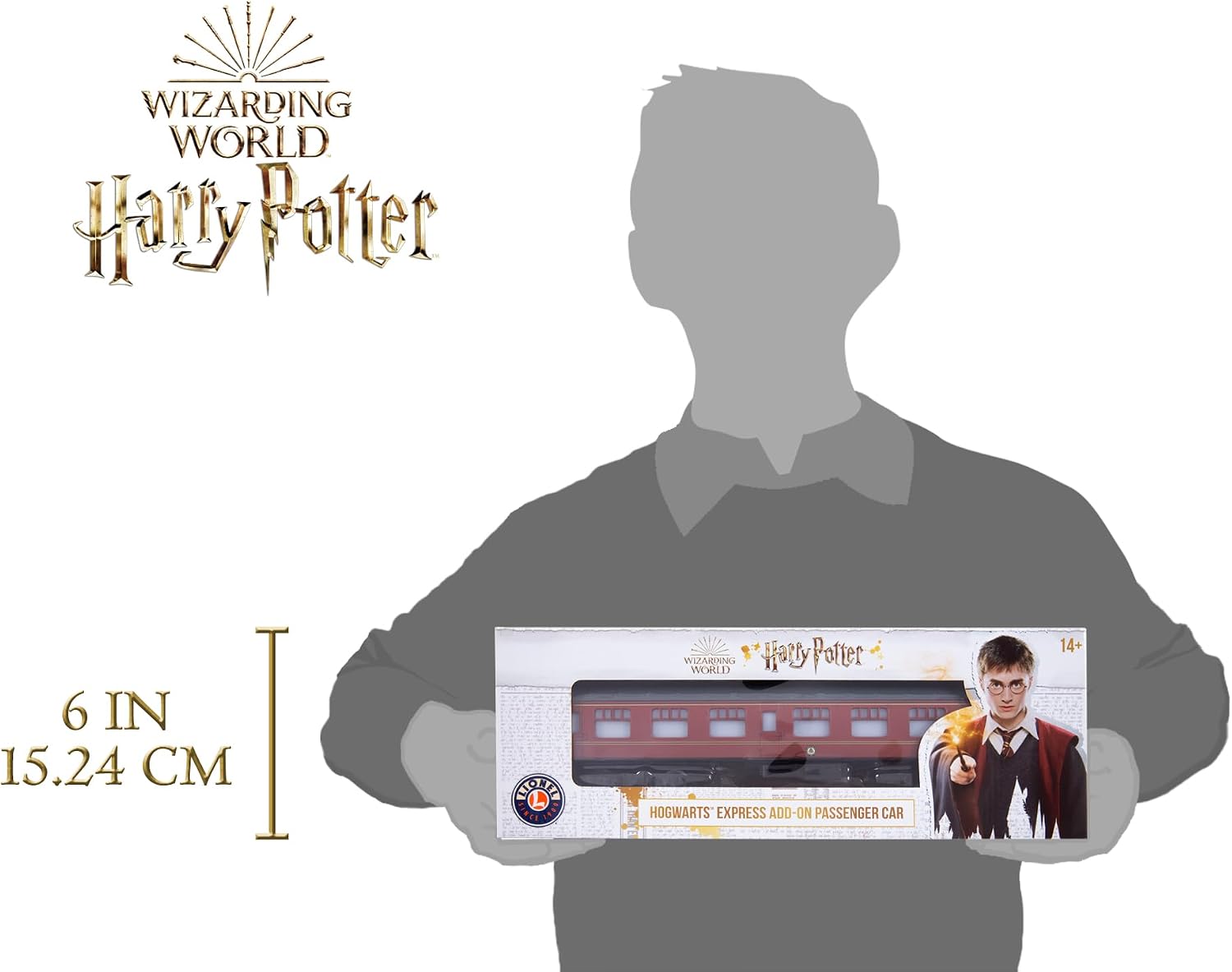 Lionel Hogwarts Add-On Coach Car, O Gauge Model Train Car, Harry Potter Passenger Coach with Interior Illumination