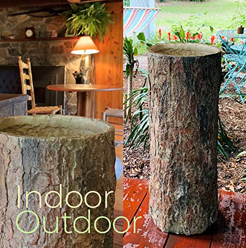 🌳 Woodland Country Rustic Tree Stump Garbage Bin. Unique Realistic Log Trash Can.