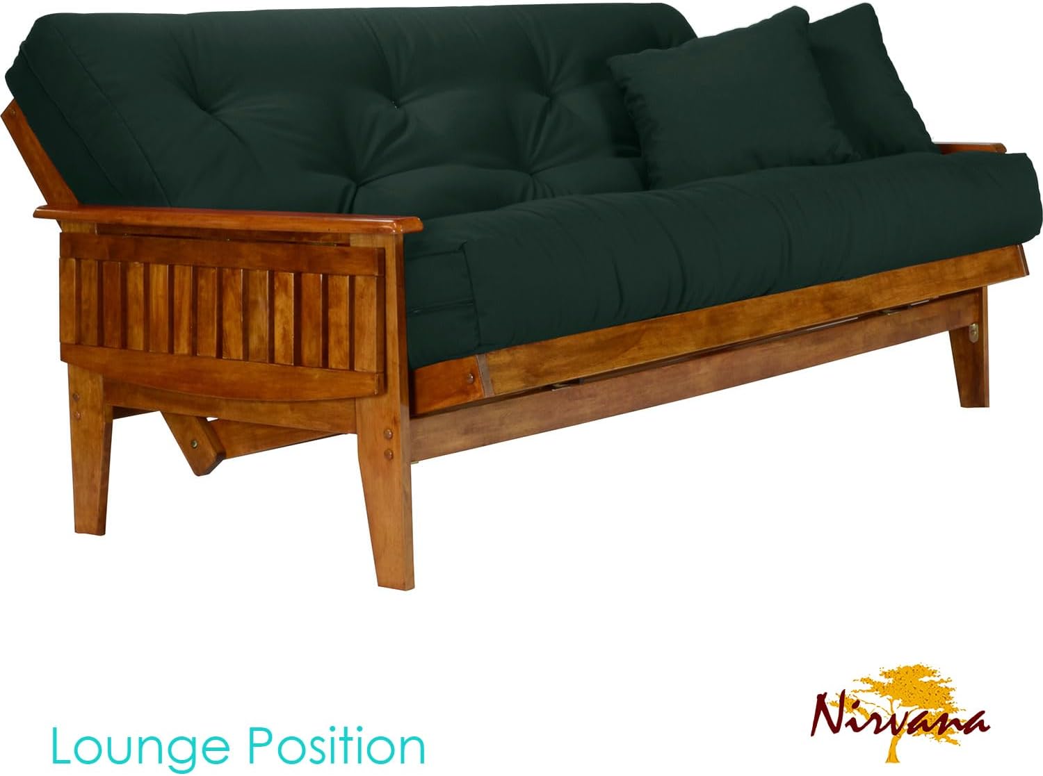 Eastridge Futon Set - Full Size, Frame, 8" Mattress, Twill Black Cover