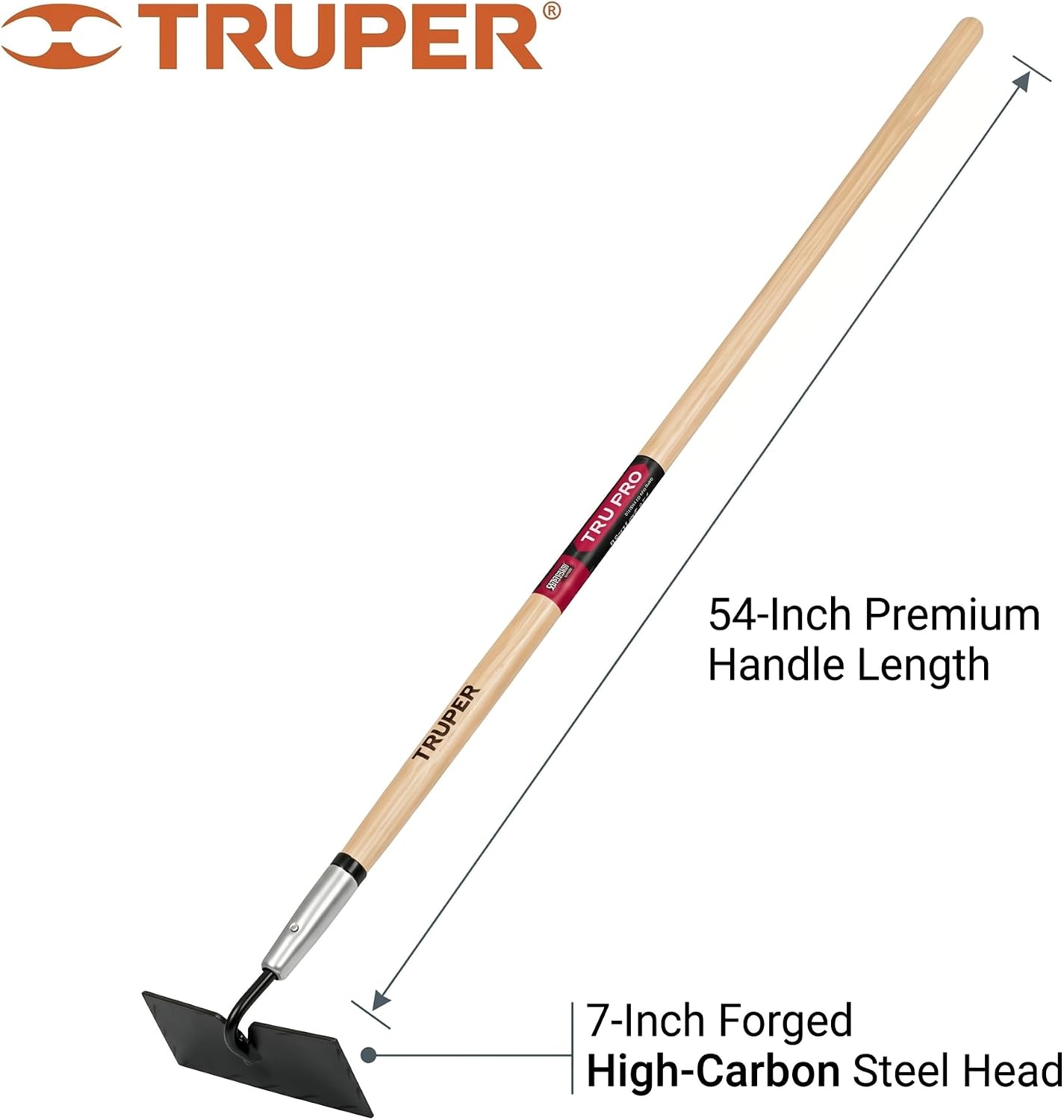 Truper Green Built Welded Garden Hoe, 6-Inch Head, 48-Inch Wood Handle (Model ATJ-PE / 30003)