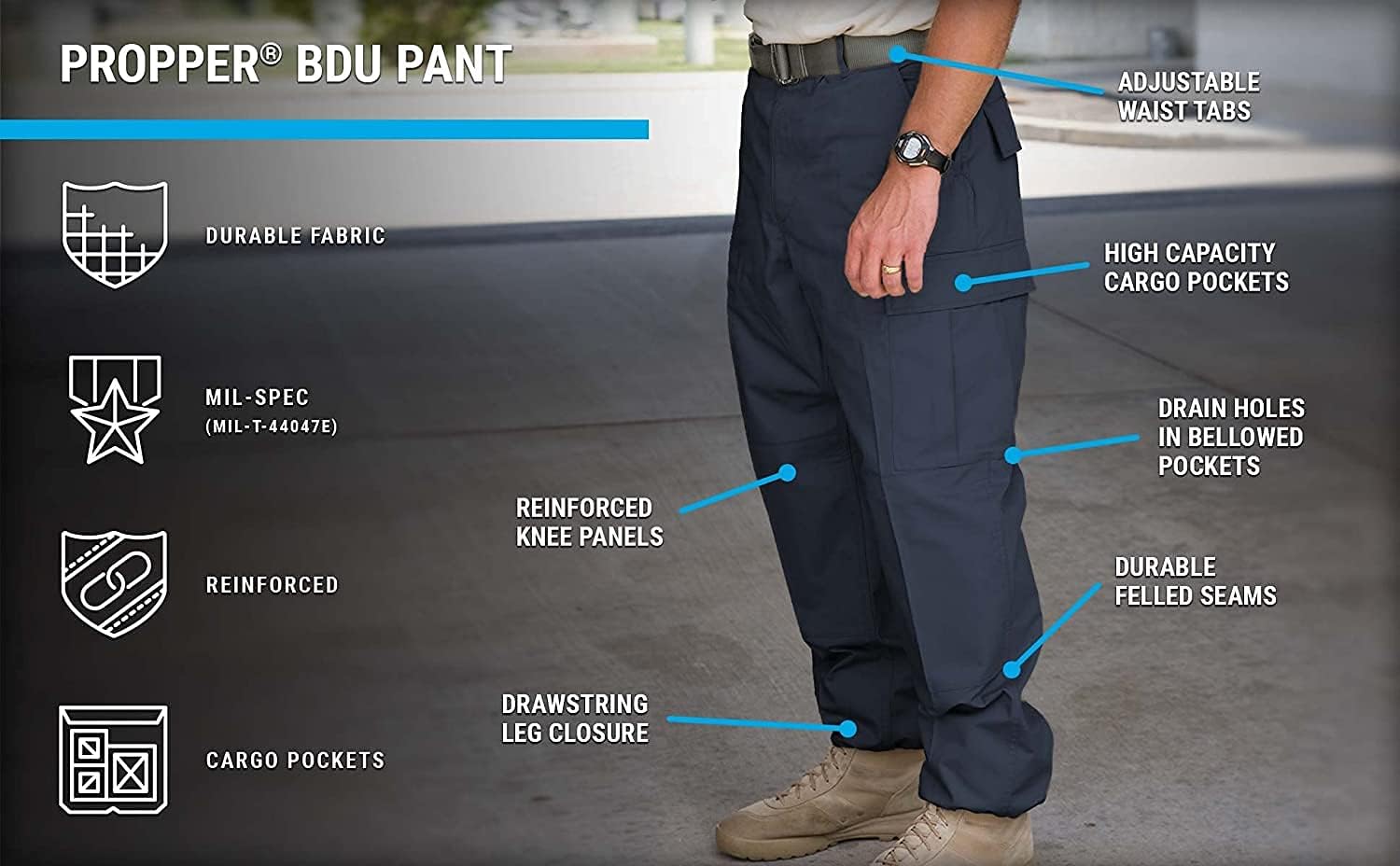 Propper BDU Trouser Button Fly - 100% Cotton Ripstop | Cotton Cargo Pants, Work Pant for Law Enforcement, First Responders