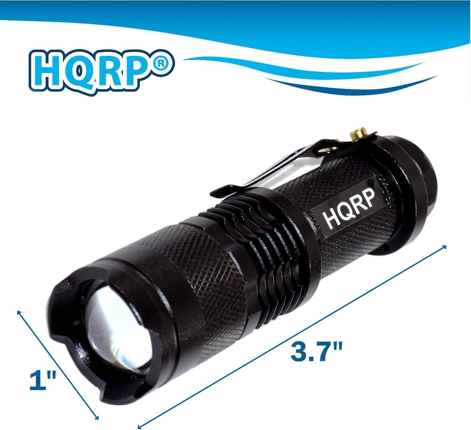 HQRP Powerful 365nm 3 Watt LED Flashlight Blacklight for Rocks, Stones, Illumination, Detection of Uranium, Vaseline, Depression Glass