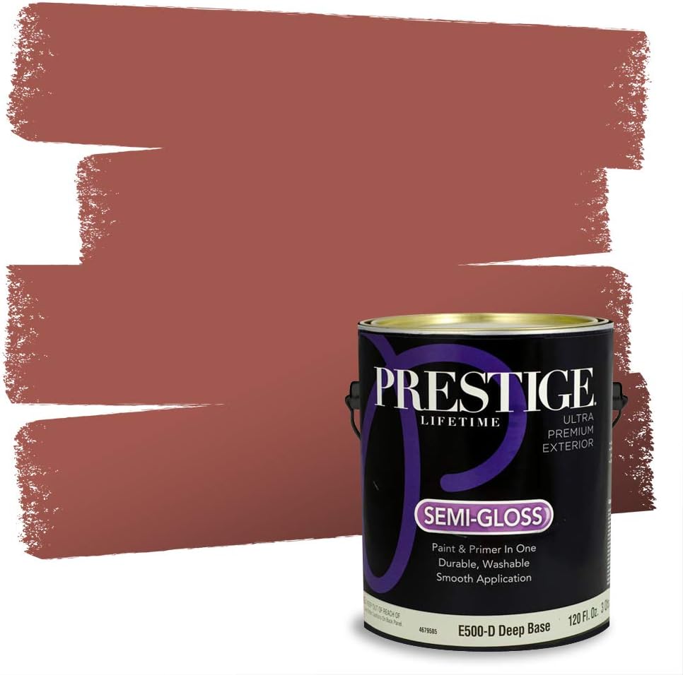 PRESTIGE Paints Exterior Paint and Primer In One, 1-Gallon, Satin, Comparable Match of Sherwin Williams* Grandeur Plum*