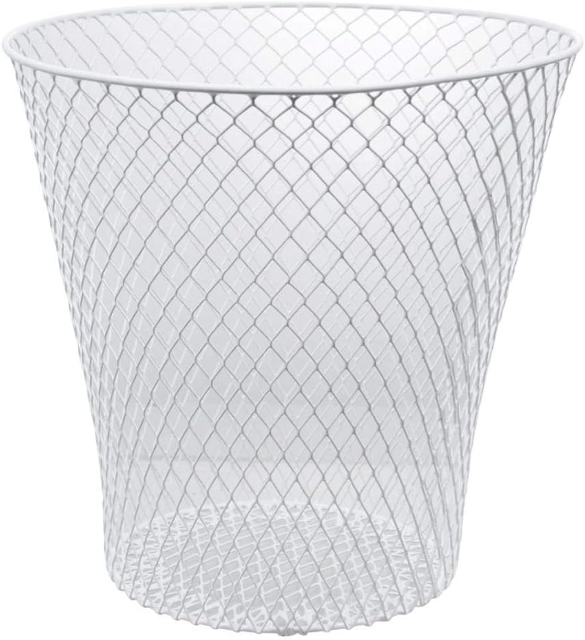 ESSENTIALS Wire Mesh Round Waste Basket | Trash Can Mesh Round Open Top Wastebasket | Recycling Bins Garbage Waste Baskets | Wire Mesh Desk Trash