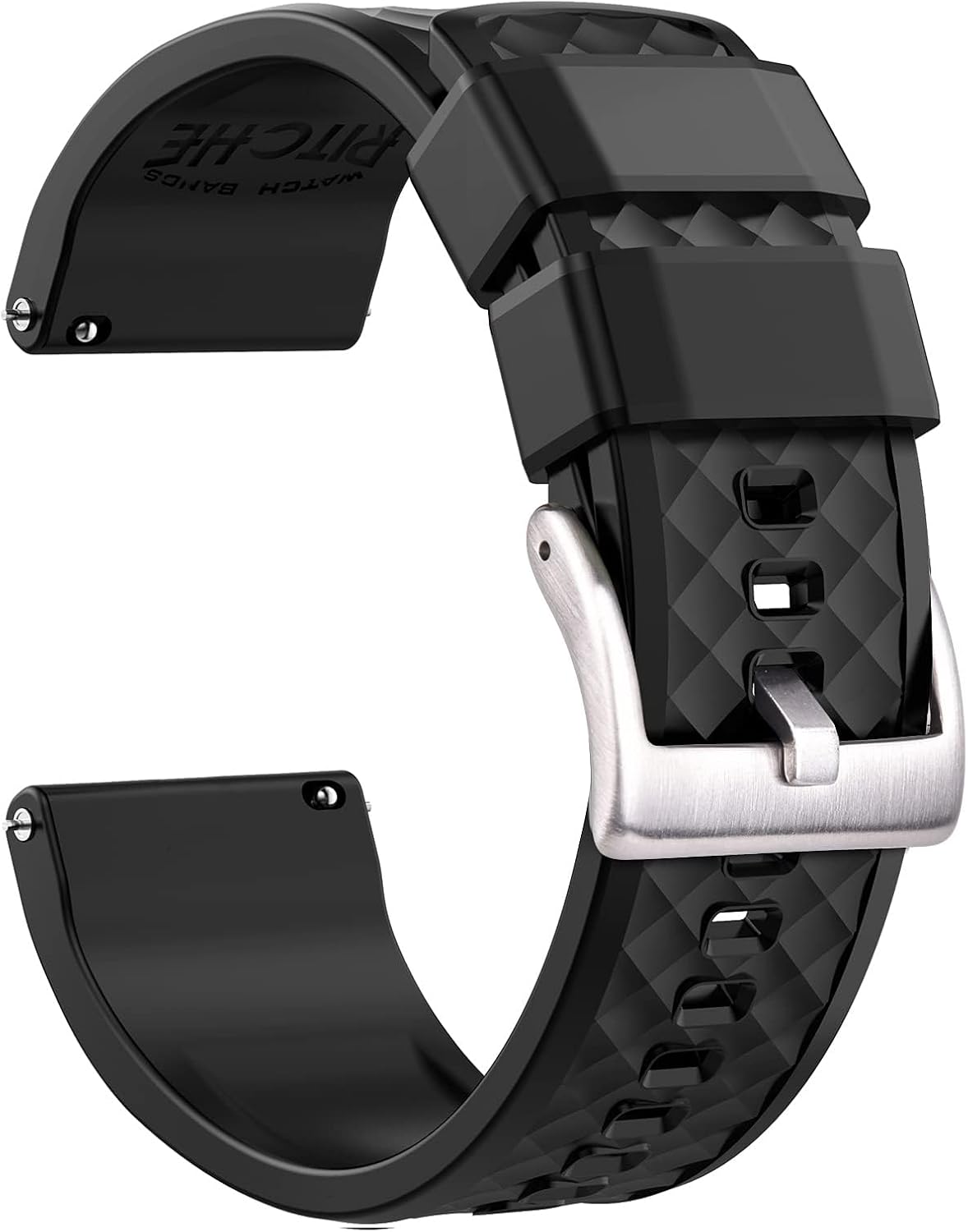 Ritche Christmas Gift Silicone Watch Bands 18mm 20mm 22mm 24mm Quick Release Rubber Watch Bands for Men, White Elephant Gifts