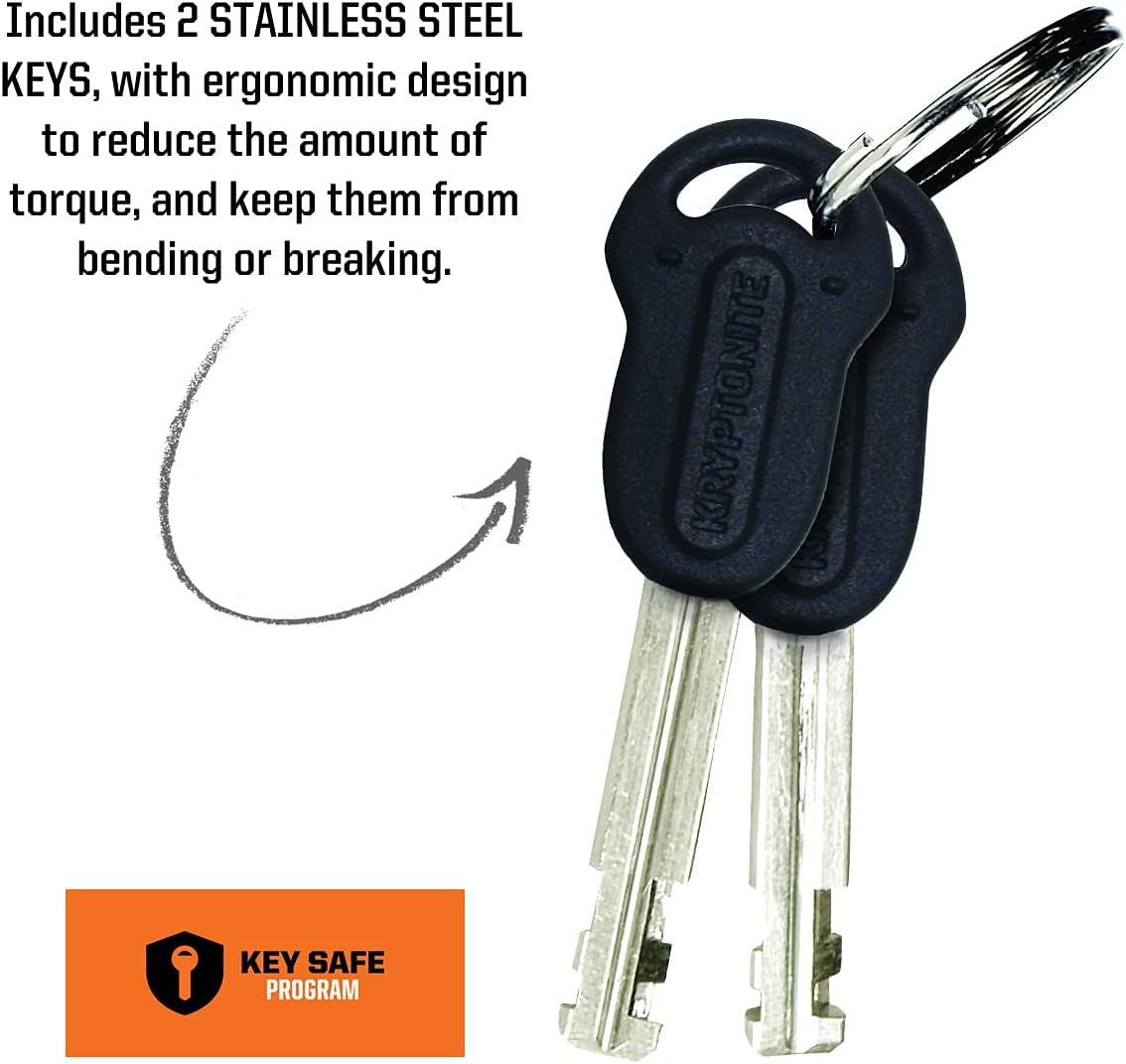 Kryptonite Kryptolok Bike U-Lock, Heavy Duty Anti-Theft Bicycle Lock Sold Secure Gold, 12.7mm Long Shackle with Mounting Bracket and Keys
