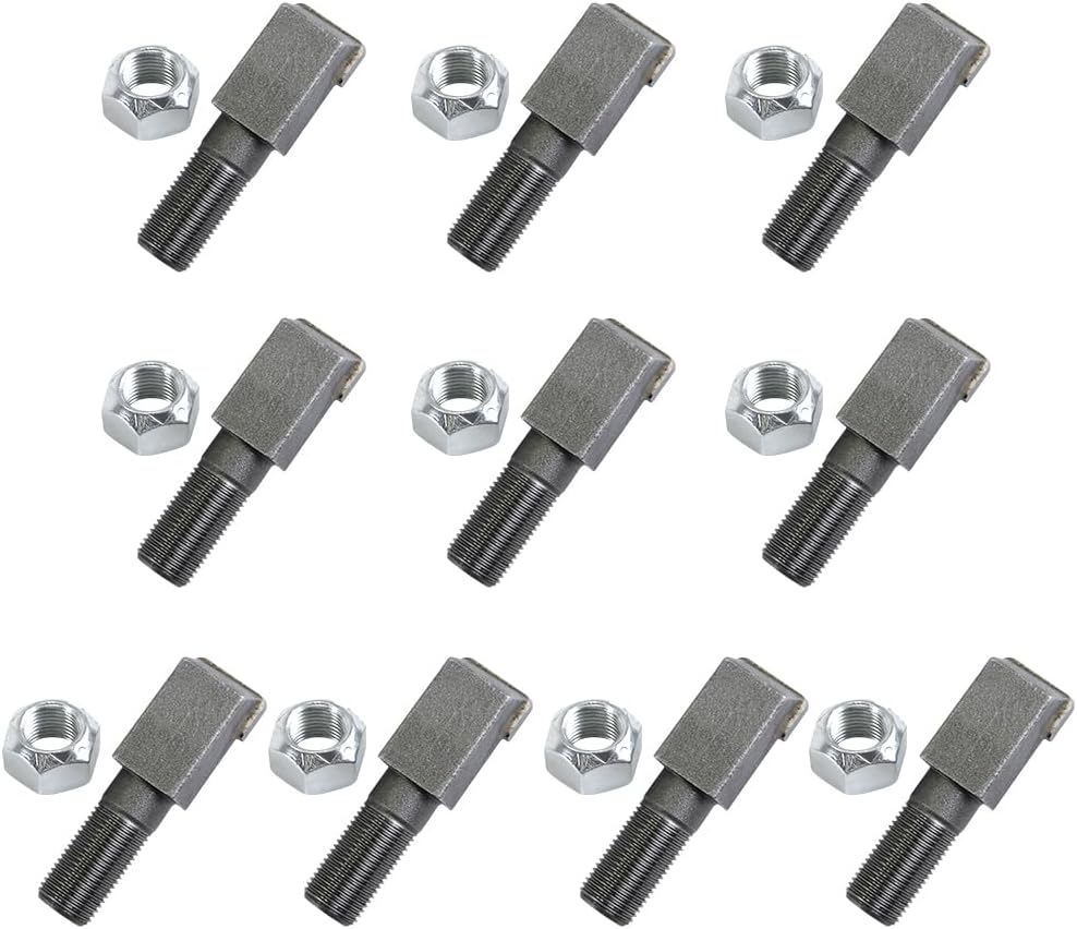 10 PACK 2-7/8"Lx3/4"W Stump Grinder Teeth with 5/8" Nuts Carbide Tipped | Compatible with Baumalight 1P24/Ashland FS19/Shaver SC50/JCB/Bradco SG26