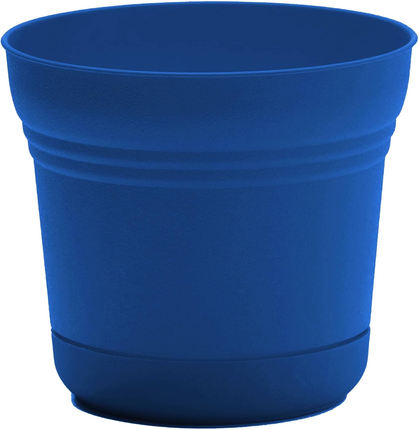 Bloem Saturn Round Planter with Saucer Tray: 14" - Black - Durable Plastic Pot, Matte Finish, Removable Saucer, for Indoor & Outdoor Use, Gardening, 5 Gallon Capacity