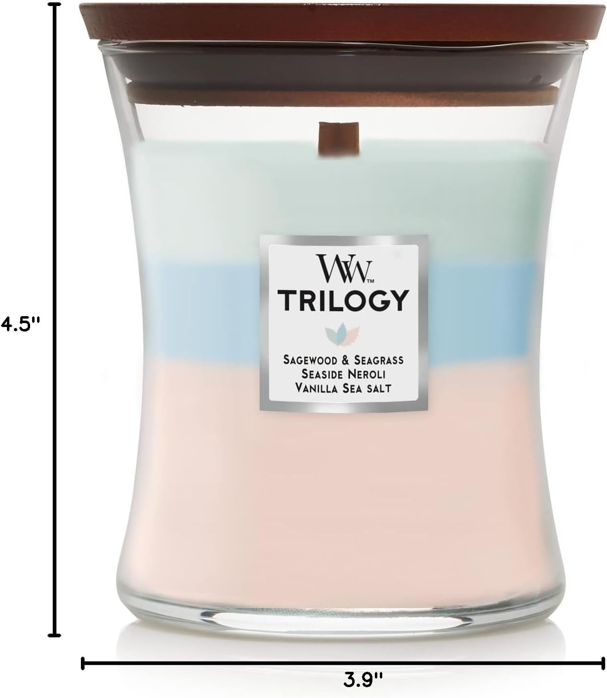 WoodWick Café Sweets Trilogy Holiday Candle Gifts for Women and Men, 9.7 oz Medium Hourglass Trilogy Candle with Crackling Wick