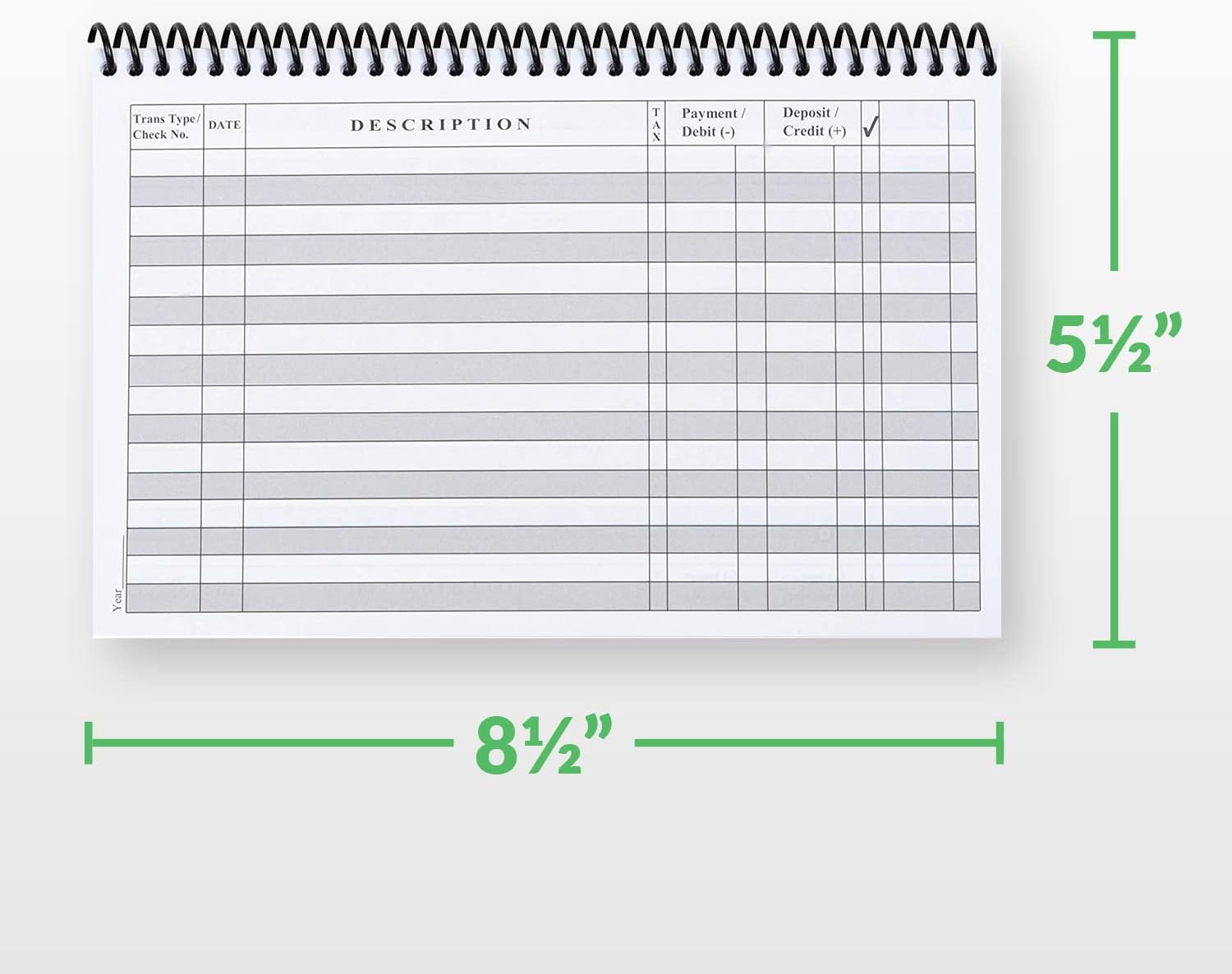 The Superior Register - Simple Account Tracker - Big Checkbook Register & Financial Ledger - Debit Card Register - Bank Register - 1 Pack, Teal, Wide Edition