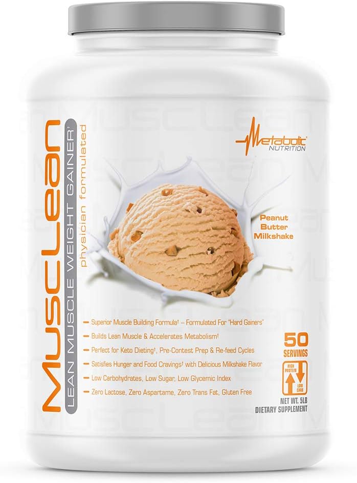 Metabolic Nutrition - Musclean - Milkshake, Whey High Protein Meal Replacement, Maintenance Nutrition, Low Carb, Keto Diet, Digestive Enzymes, Chocolate, 2.5 Pound (25 ser)