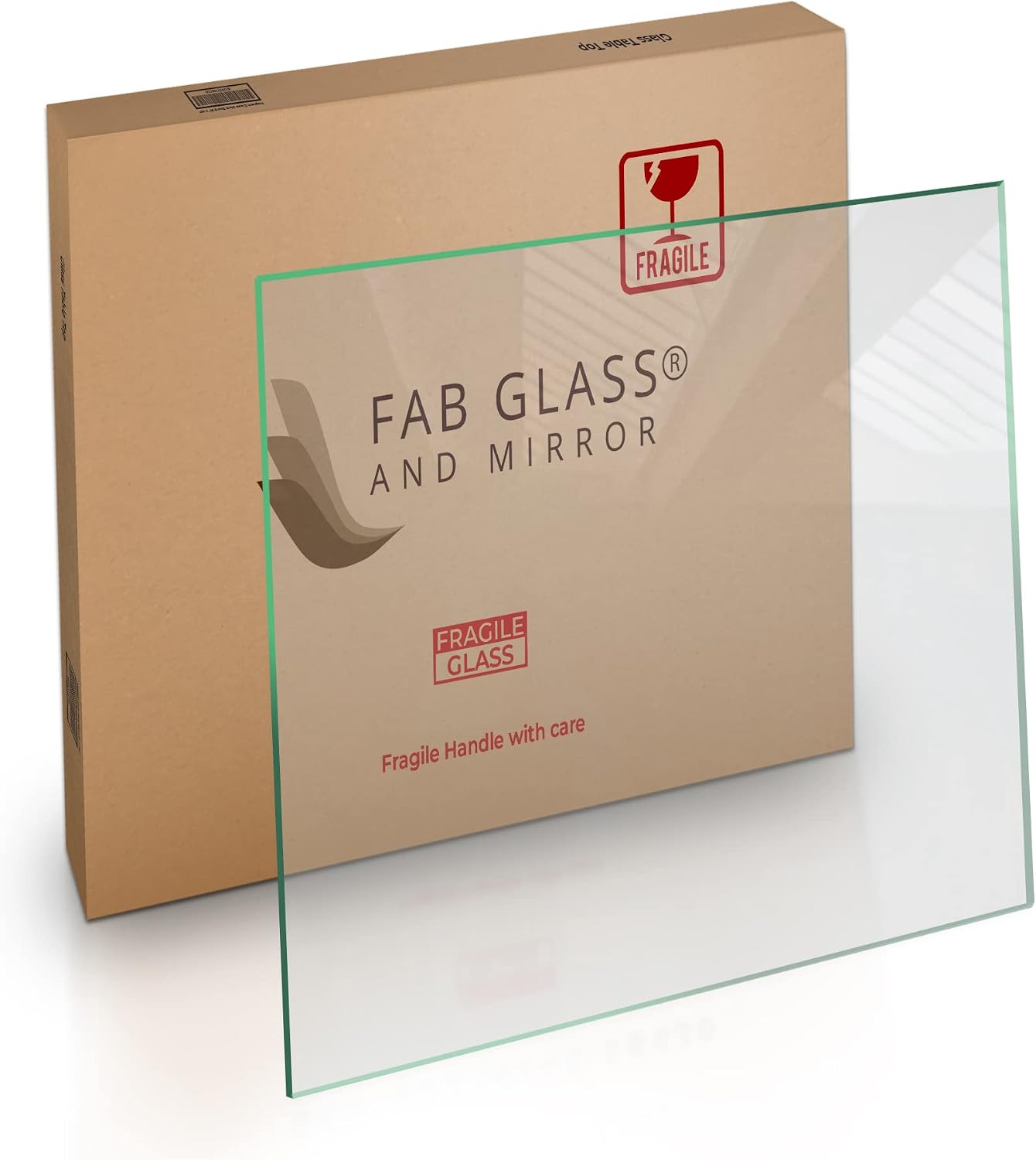 Clear Tempered Glass Table Top 22 Inch Square Flat Polished Edge with 1/4 Inch Thickness for Dining, Coffee or Side Tables by Fab Glass and Mirror