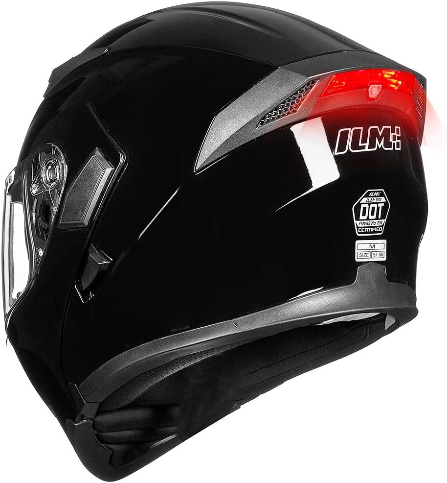 ILM Motorcycle Dual Visor Flip up Modular Full Face Helmet DOT Model 902/902L