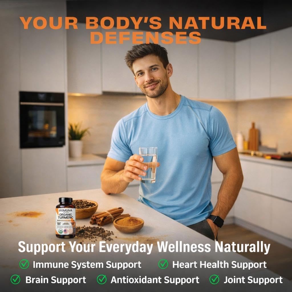 Pomona Wellness Organic Turmeric Supplement 2100 mg, 120 Tablets