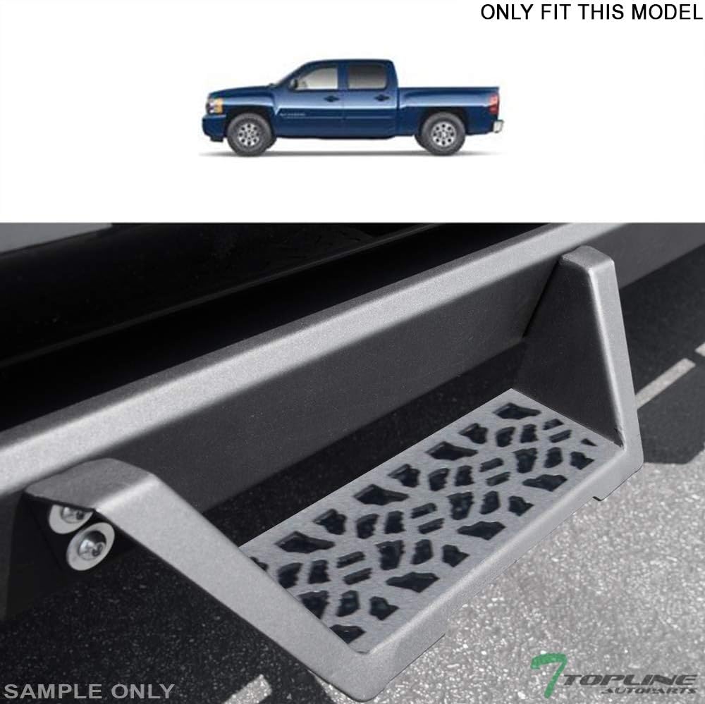 Matte Black Modular Drop Step Side Nerf Bars Rail Running Boards Compatible with 07-18 Chevy Silverado/GMC Sierra Crew Cab