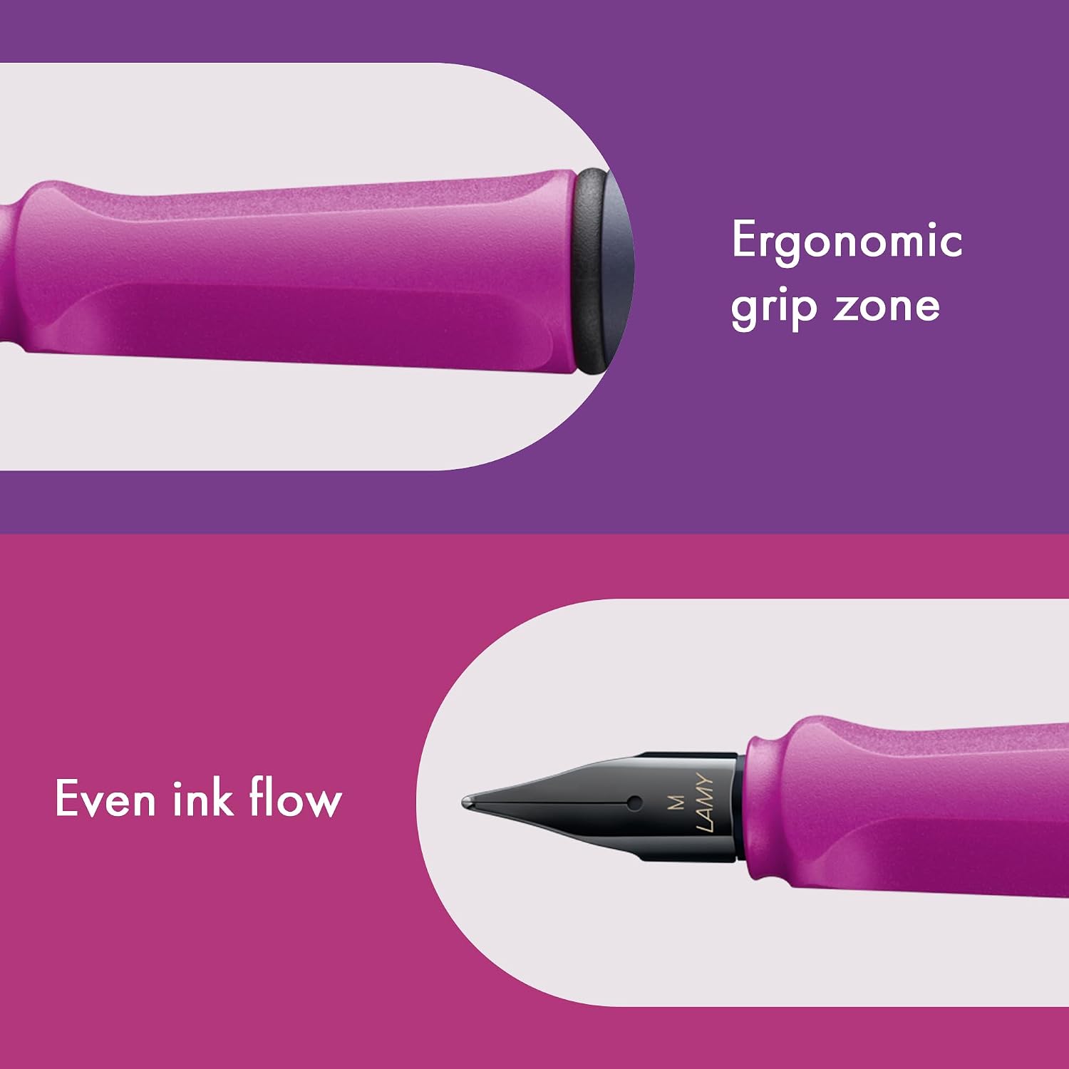 LAMY safari umbra - Fountain Pen with ergonomic grip & polished steel nib in size F - ideal for any Writing & Calligraphy - including LAMY T 10 blue cartridge - Right-Handed