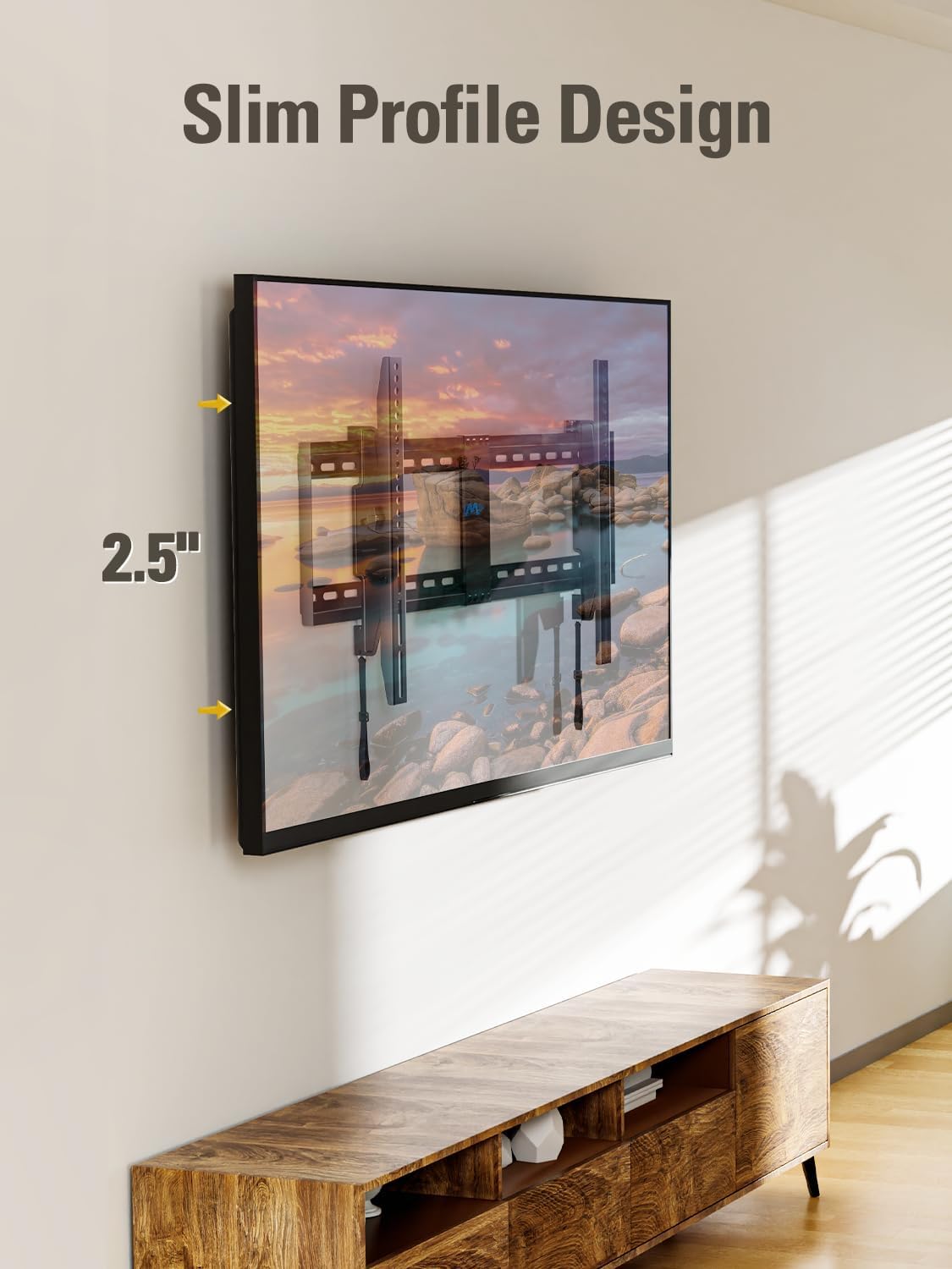 Mounting Dream Tilting TV Wall Mount for Most 37-90 Inch TVs up to 132lbs | Low Profile TV Mount Fits 16", 18", 24" Studs, Max VESA 600x400mm, Wall Mount TV Bracket with Quick Lock & Release, MD2268-LK
