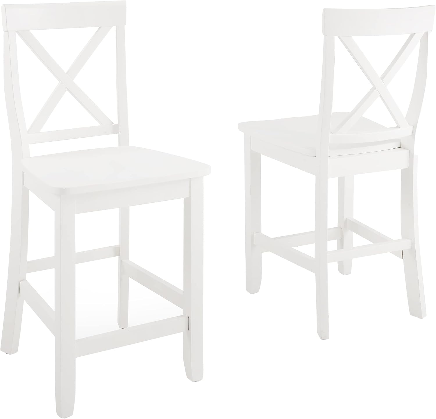 Crosley Furniture X-Back Wood Bar Stools Set of 2, Black, 30-inch