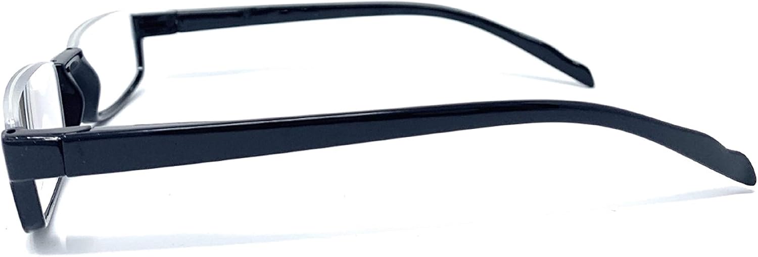 The Parker Rectangle Half Frame Reading Glasses, Unisex Semi Rimless Readers + 1.50 Tortoise