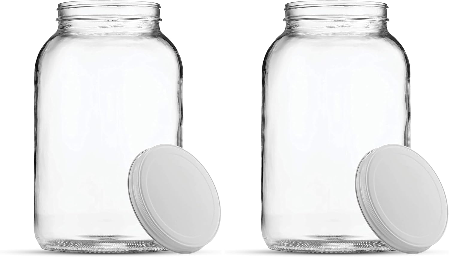 1 Gallon Glass Jar with Lid | Wide Mouth Container for Fermentation | Heavy-duty Large Glass Jar with Lid for kombucha, pickling and food storage | Glass Jars with Airtight Lid design