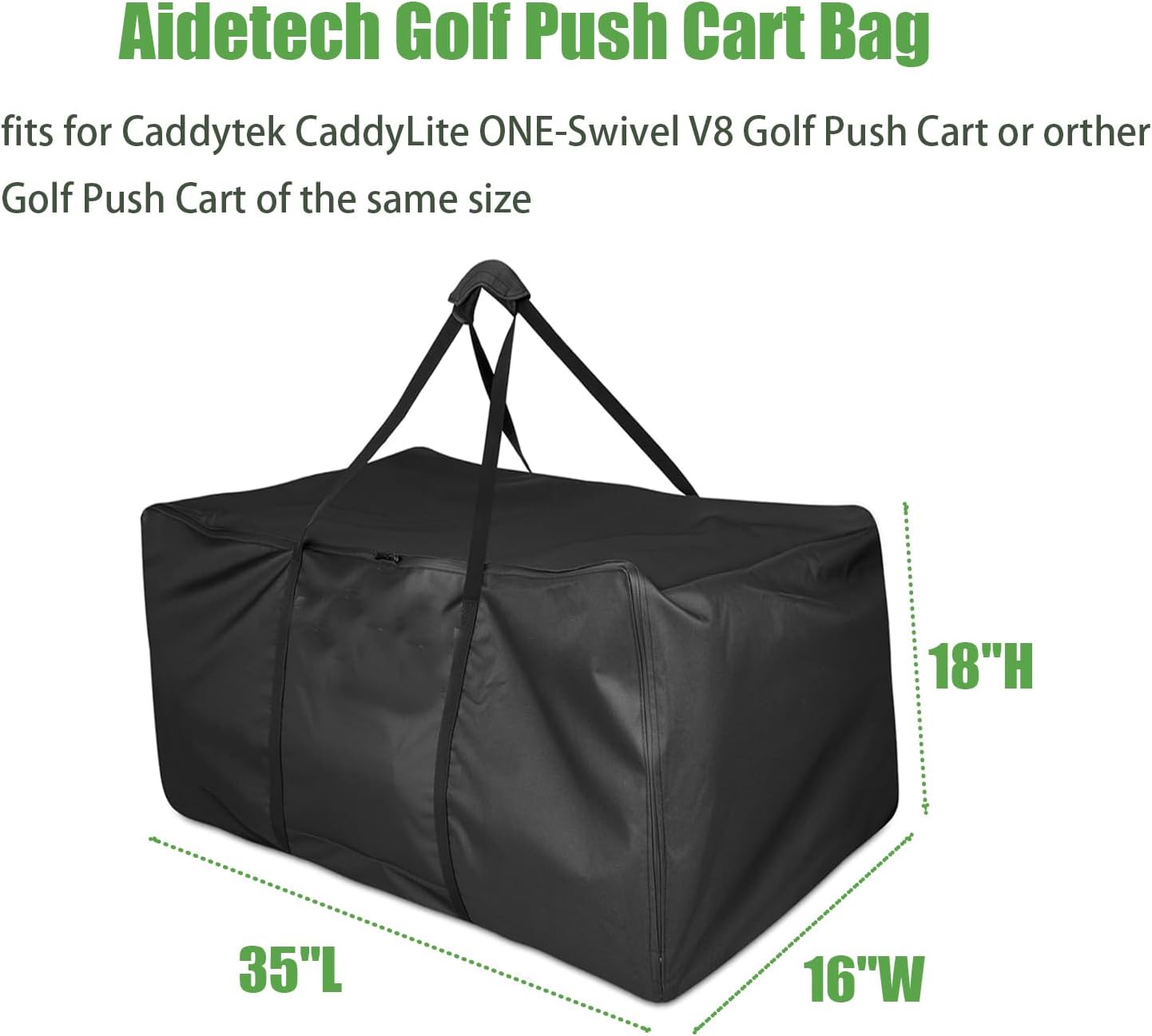 Golf Push Cart Bag, Heavy-Duty Push Carts Carrying Storage Bag