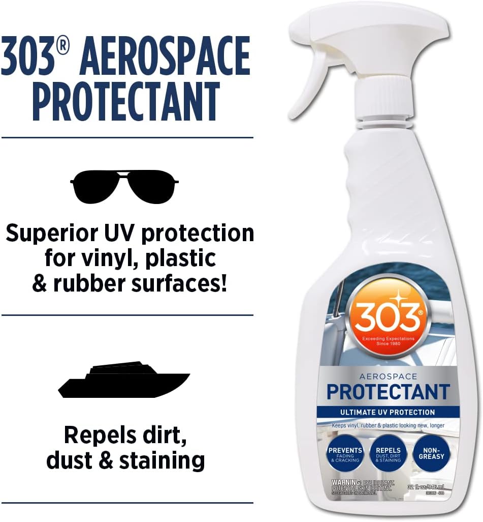 303 Products Marine Aerospace Protectant – UV Protection – Repels Dust, Dirt, & Staining – Smooth Matte Finish – Restores Like-New Appearance – 10 Fl. Oz. (30305)